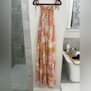 Laroque Floral Pink and Green Maxi Dress